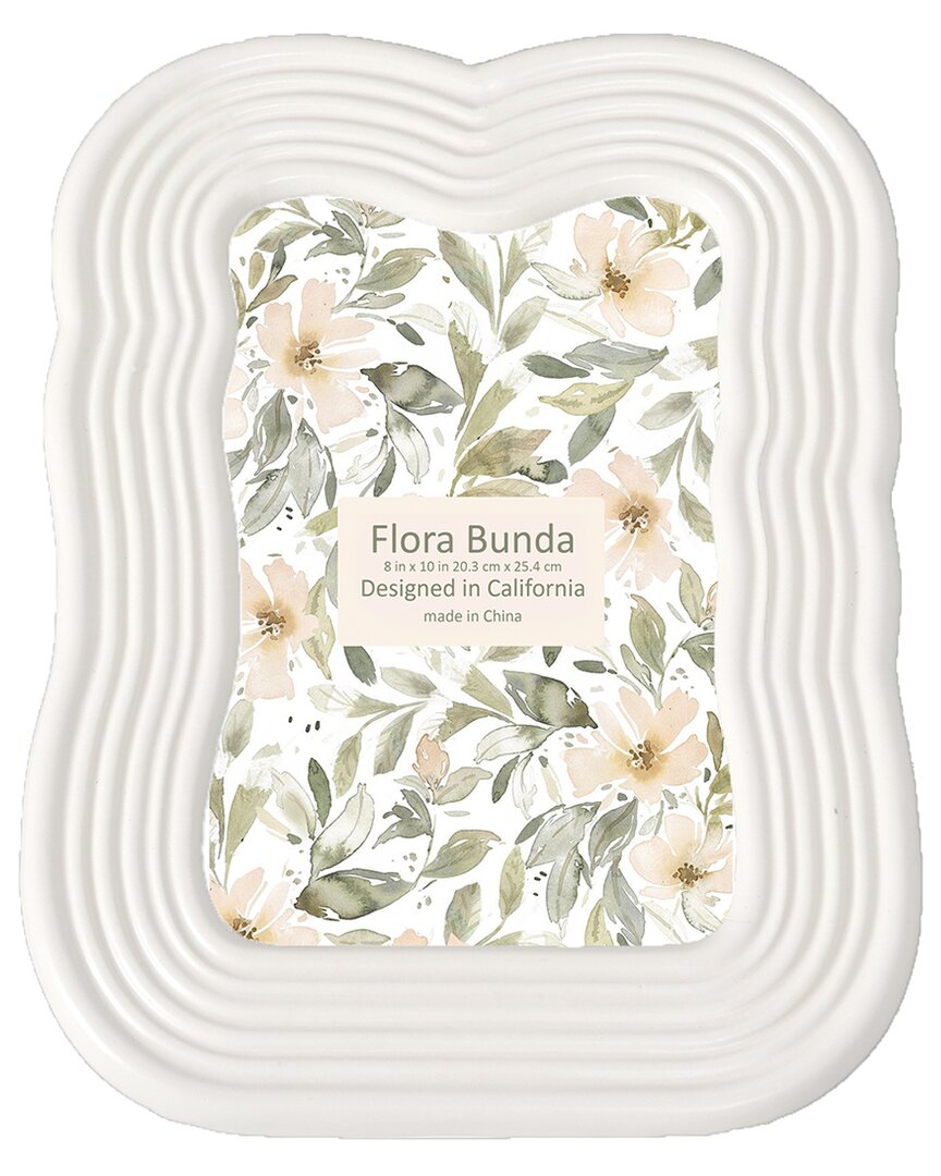 Flora Bunda 8x10 Curves Ceramic Photo Frame In White
