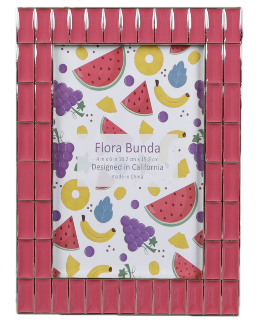 Flora Bunda 4x6 Double Brick Wall Photo Frame In Red