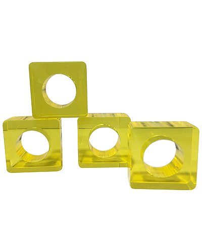 R16 (Set of 4)Yellw Square Napkin Ring