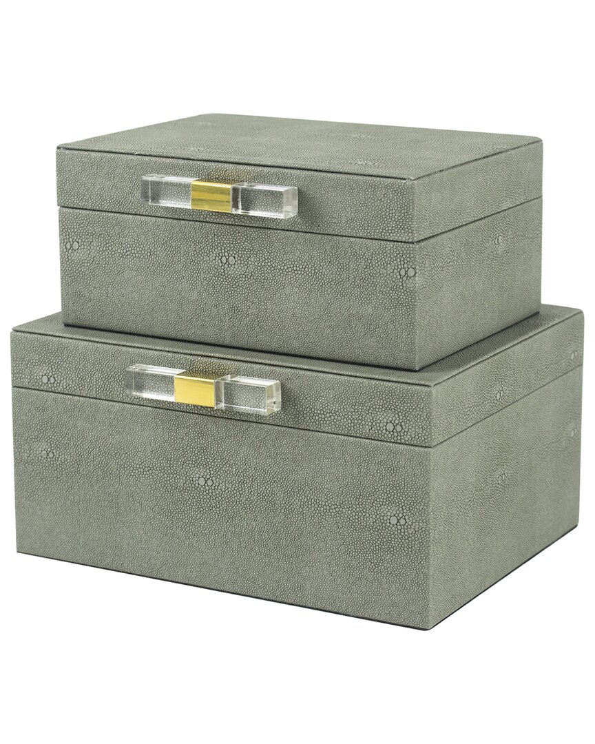 R16 Set Of 2 Glam Grey Boxes In Gray