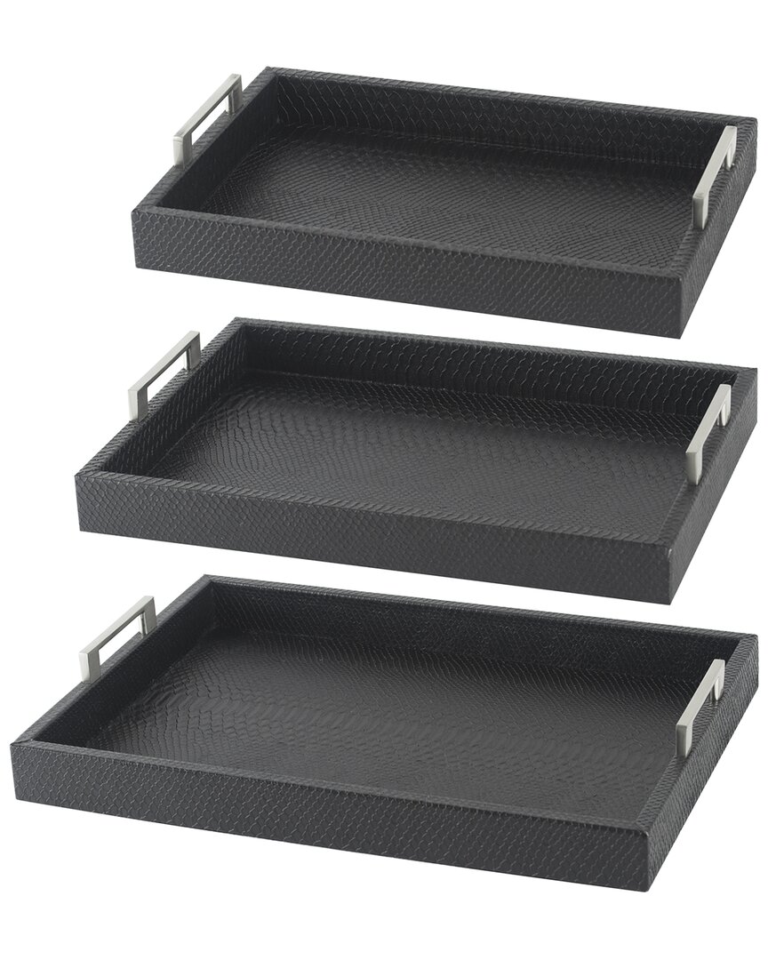 R16 Set Of 3 Marilou Tray In Gray