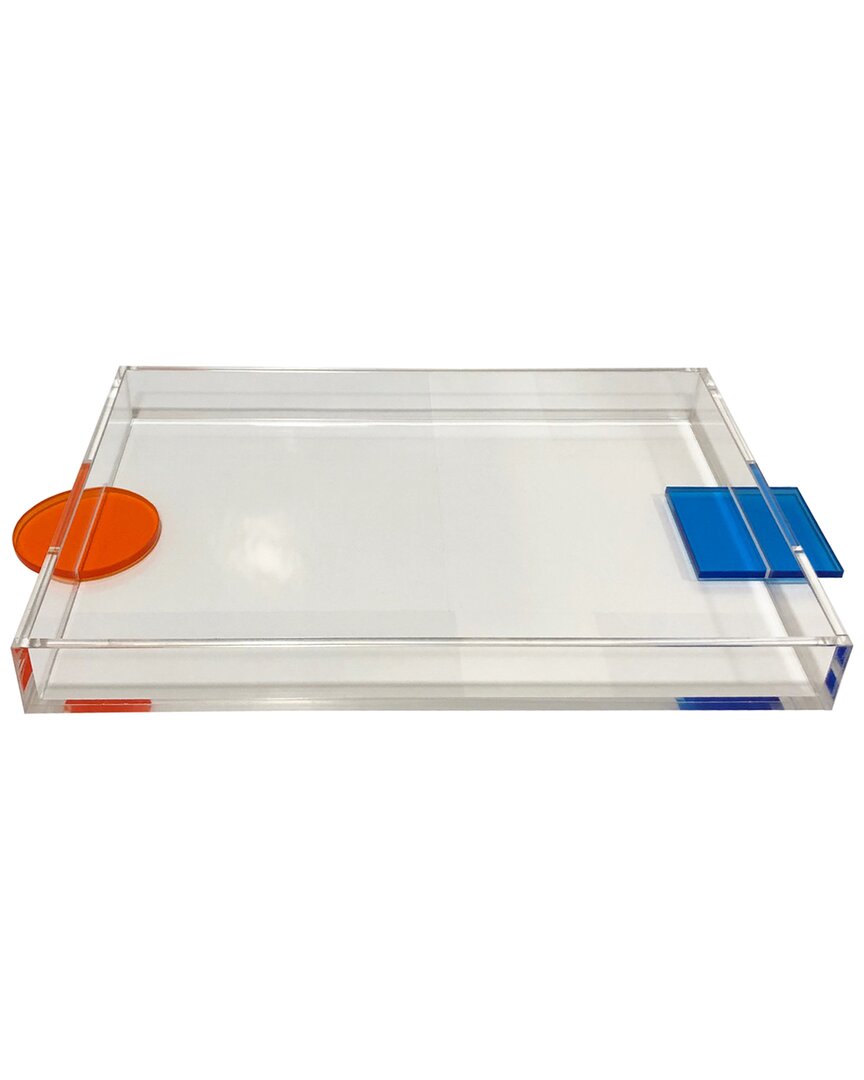 R16 Orange/blue Handle Trays In Clear
