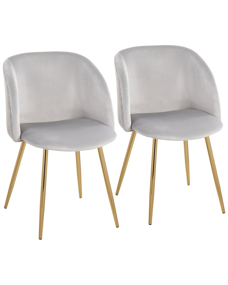LUMISOURCE LUMISOURCE FRAN PLEATED WAVES CHAIR SET OF 2 
