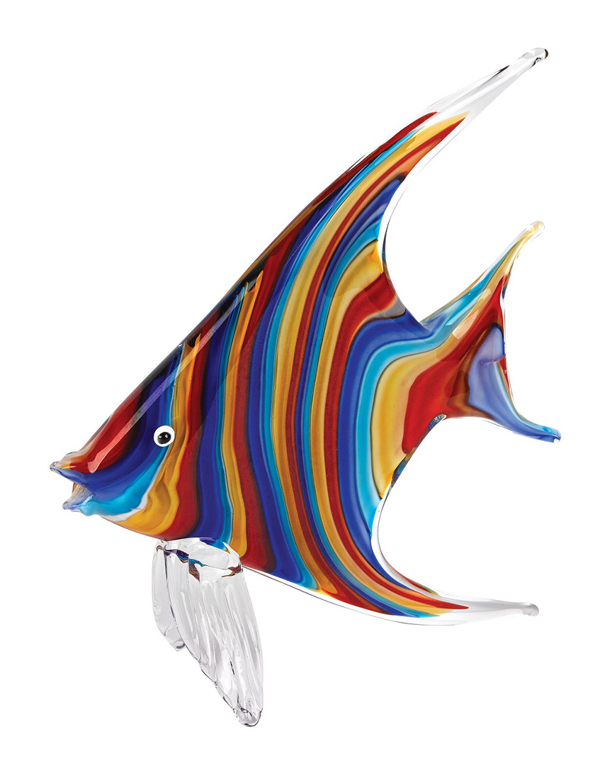 Badash Crystal Murano Style Art Glass 10in Rainbow Tropical Fish