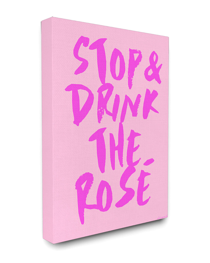 Stupell Stop And Drink The Rose By Lulusimonstudio In Pink