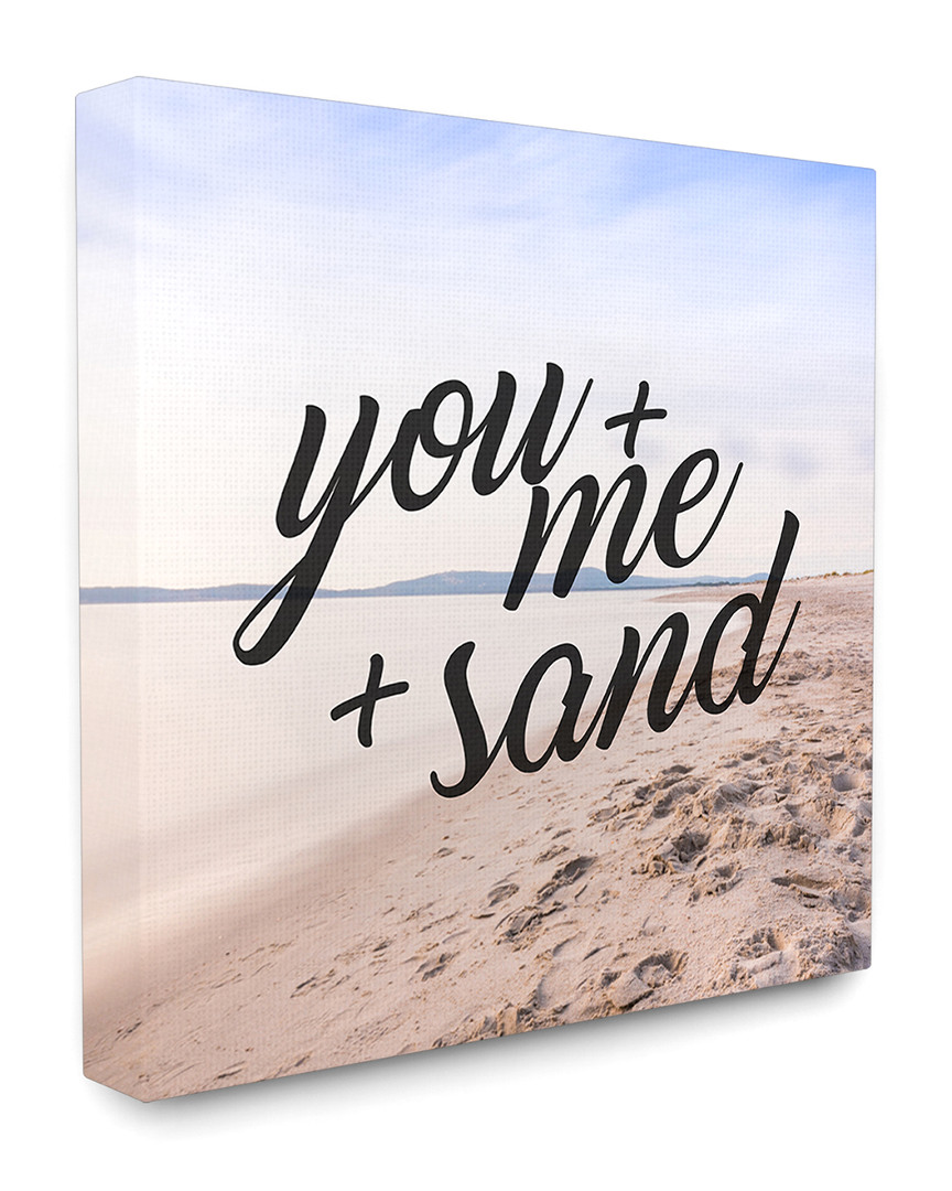 Stupell Home Decor You Plus Me Plus Sand Cursive Typography
