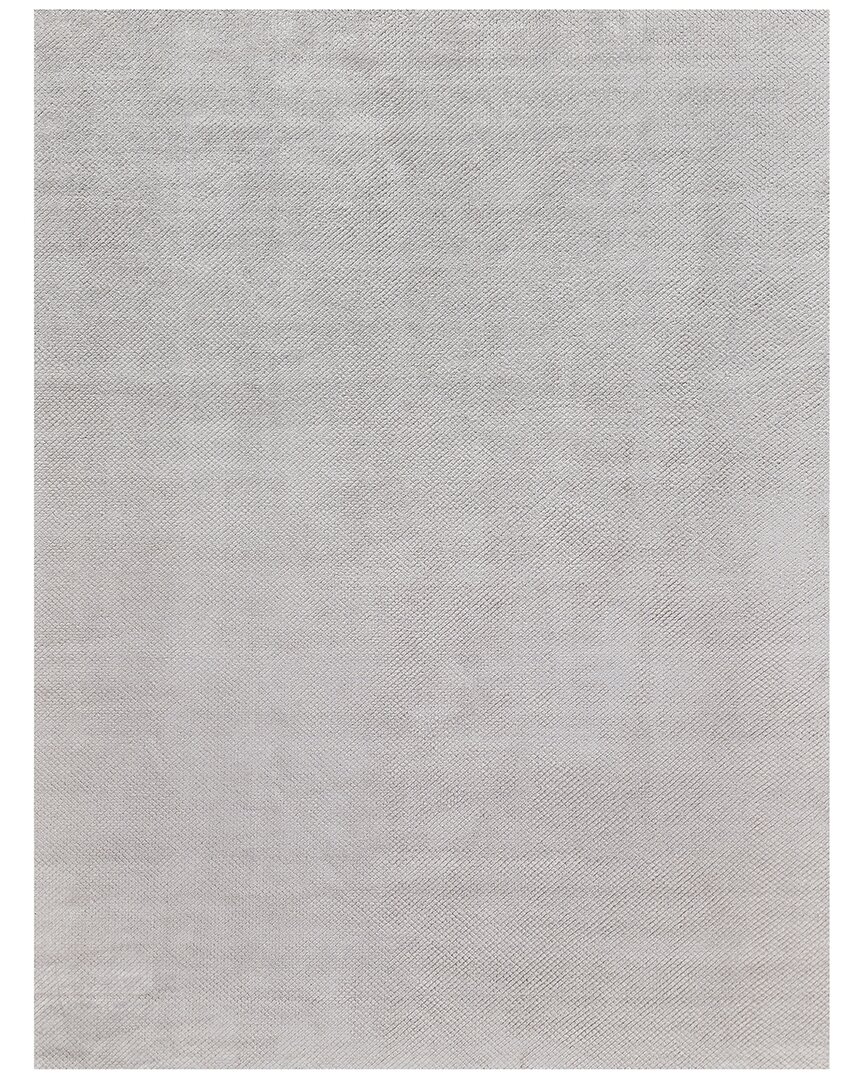 Exquisite Rugs Pearl Hand-loomed Bamboo Silk & Cotton Area Rug In Silver