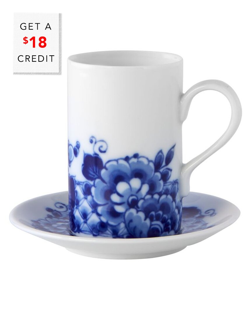 Vista Alegre Blue Ming Espresso/coffee Cups & Saucers, Set Of Four In Blue