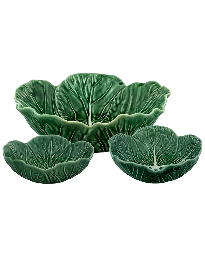 Bordallo Pinhiero Bordallo Pinheiro Cabbage Nesting Bowls Set In Green