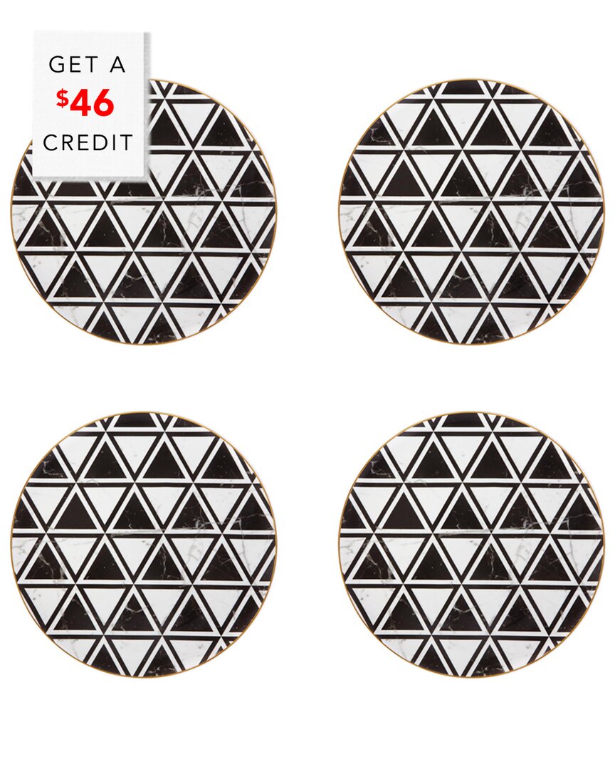 Vista Alegre Carrara Charger Plates (set Of 4) With $46 Credit In Black