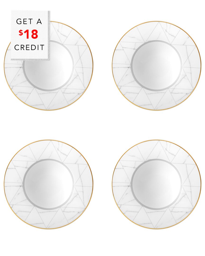 Shop Vista Alegre Carrara Soup Plates (set Of 4) With $18 Credit In Black