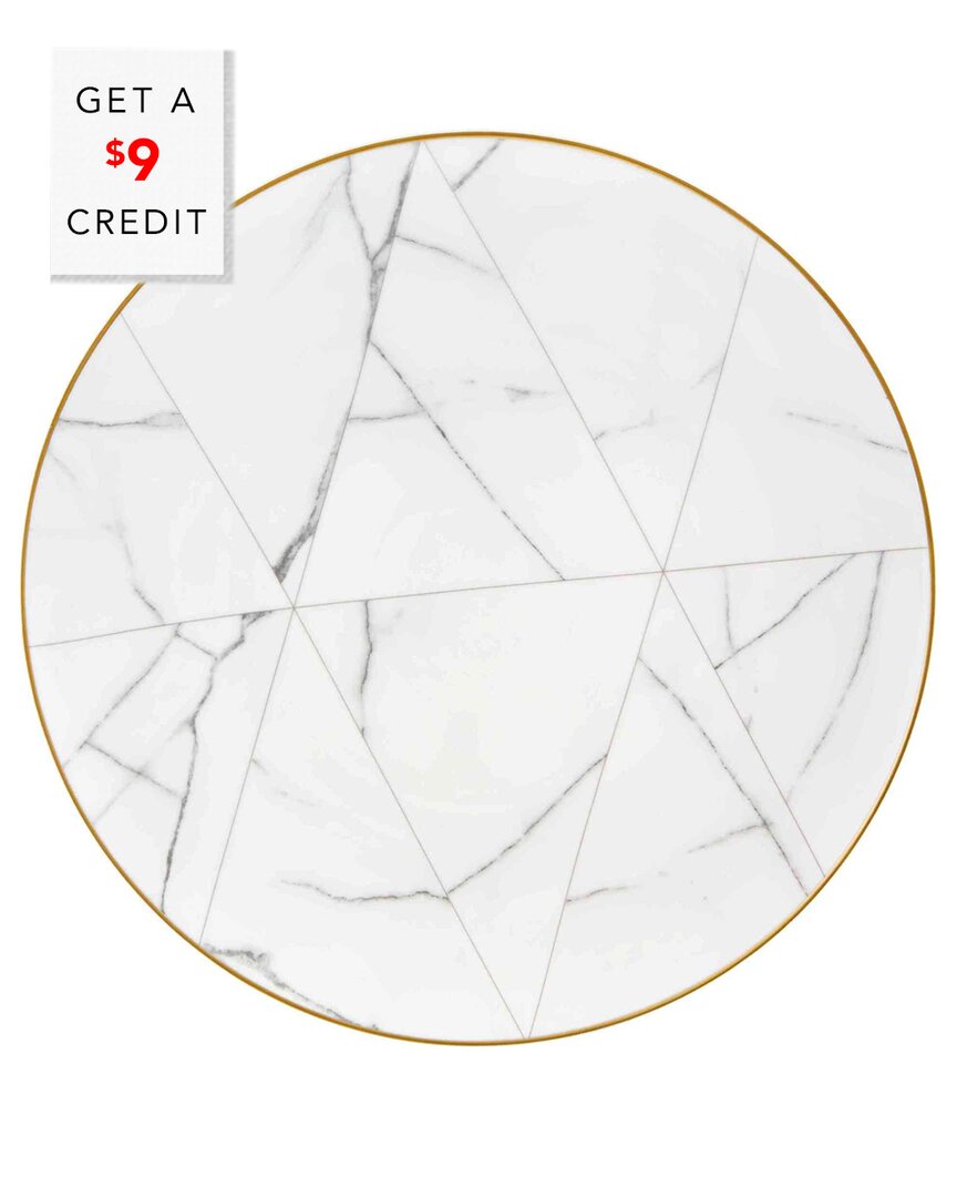 Vista Alegre Carrara White Marble Charger Plate With $9 Credit