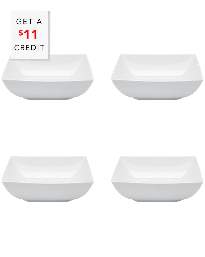 Vista Alegre Carrz White Soup Bowls (set Of 4) With $11 Credit