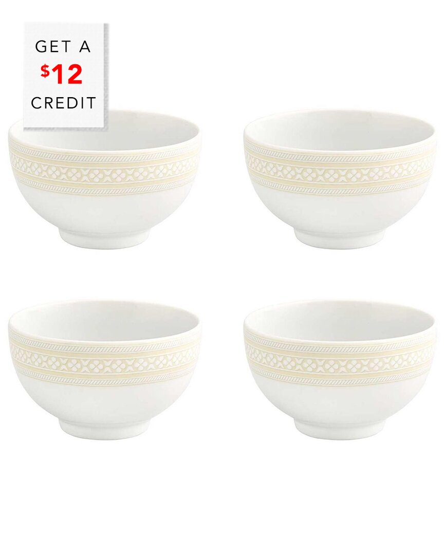 Vista Alegre Ivory Rice Bowls (set Of 4) With $12 Credit