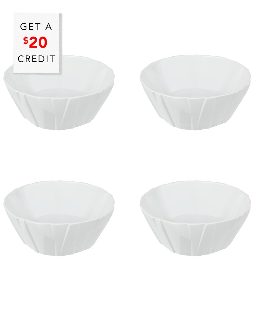 Vista Alegre Matrix Cereal Bowls (set Of 4) With $20 Credit In White