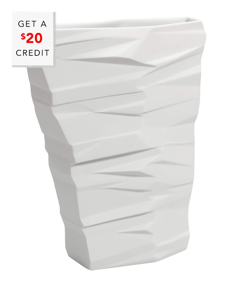 Vista Alegre Matrix Tall Large Vase With $20 Credit In White