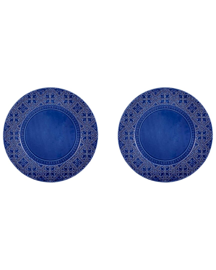 Bordallo Pinhiero Rua Nova Indigo Charger Plates (set Of 2)