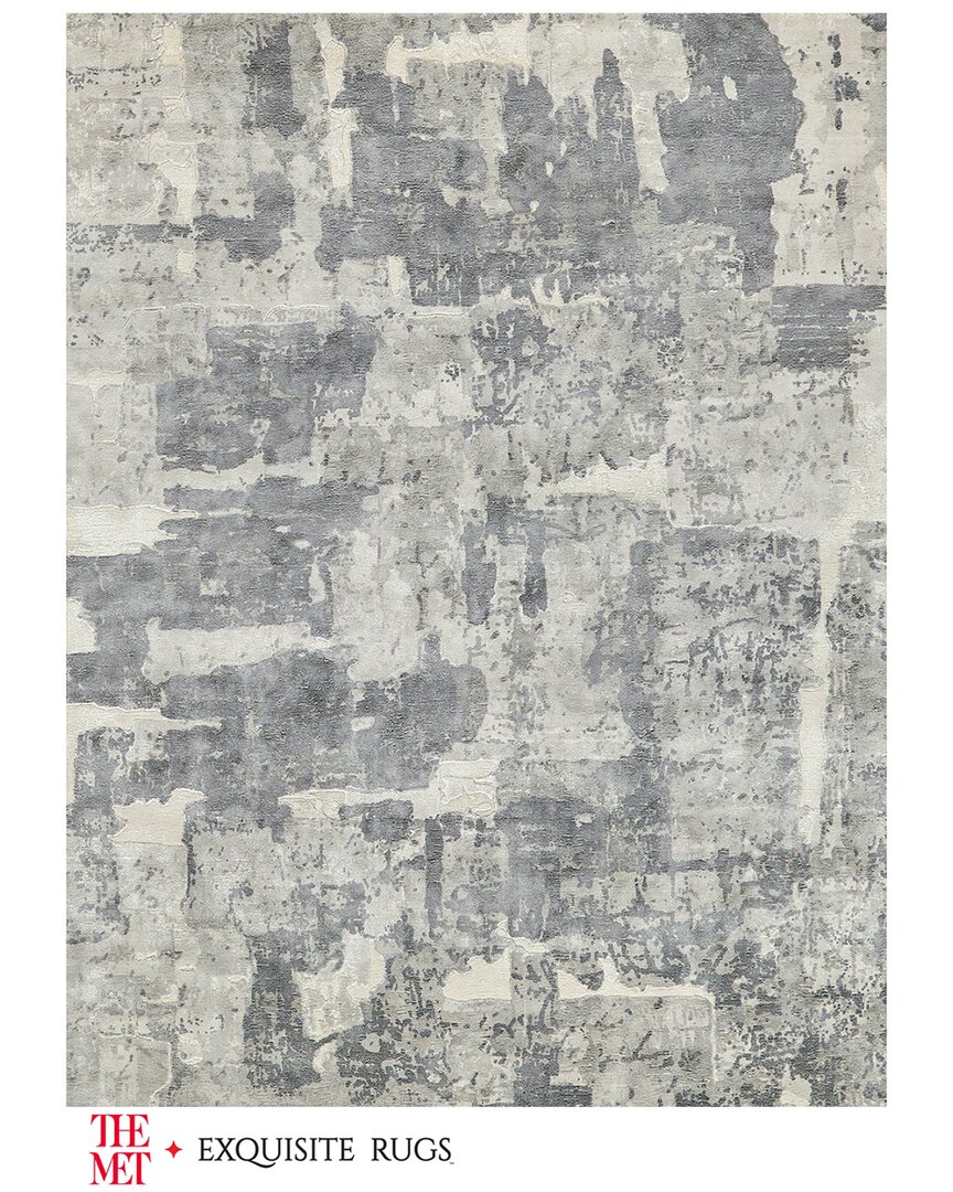 Exquisite Rugs X The Met Papyrus Wool-blend Area Rug In Gray