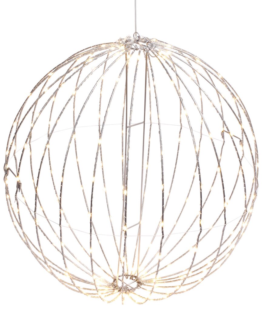 Gerson International 17in High Electric Foldable Metal Sphere With 150 Led Lights In Gold