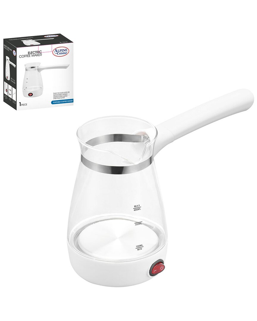 Alpine Cuisine Electric Glass Warmer 600w 14oz Whi In Silver