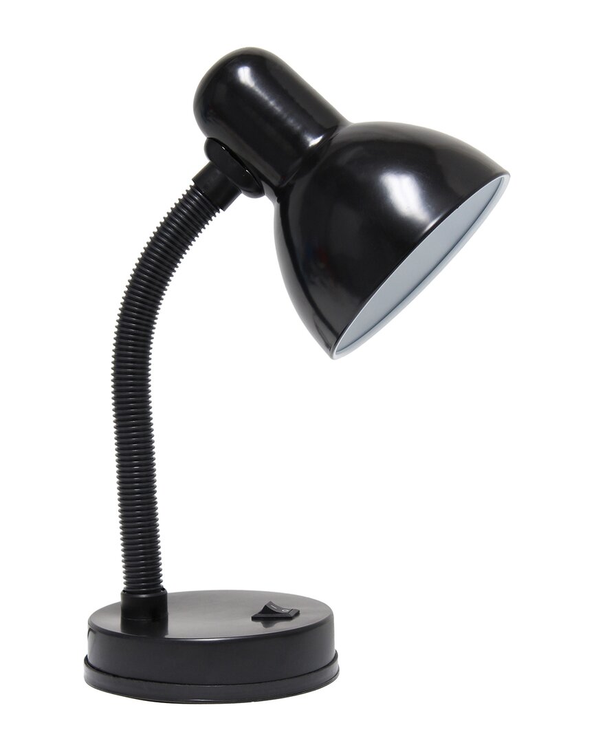 Lalia Home Creekwood Home Essentix 14.25 Traditional Fundamental Metal Desk Task Lamp In Black