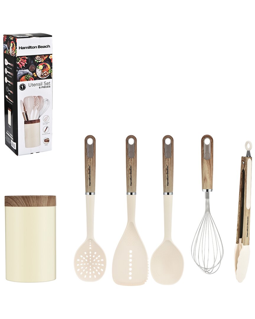 Hamilton Beach Set Of 5pc Utensils With Wooden Sof In Multi