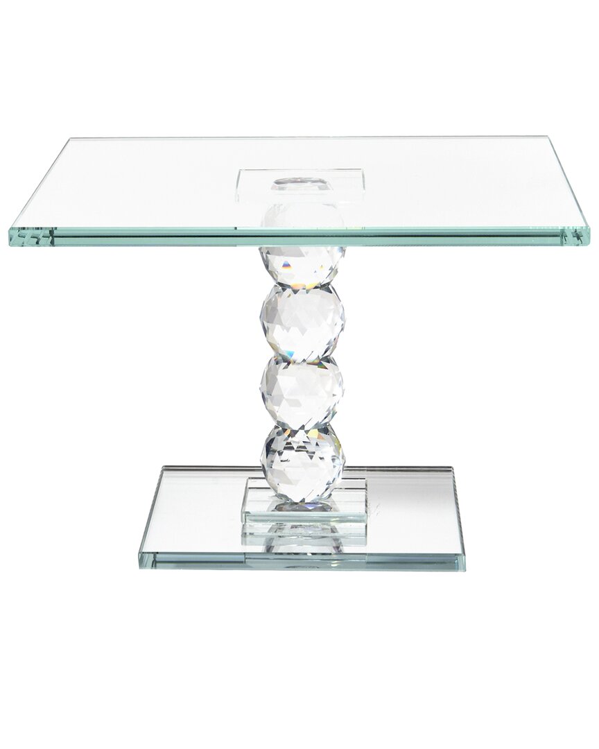 Jay Imports Exquisite Crystal Dessert Stand With Mirror Pedest In Transparent