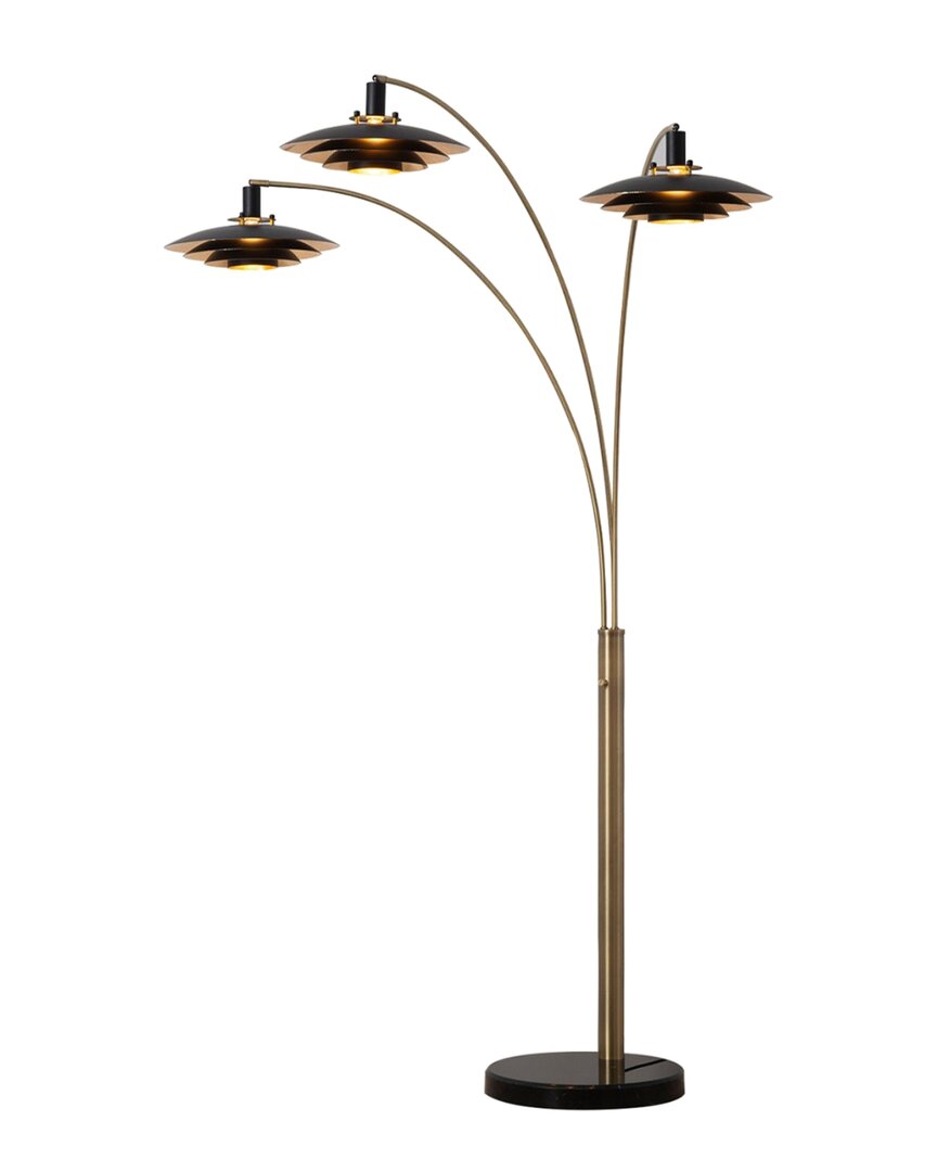 Nova Of California Rancho Mirage 3-light Arc 84in Floor Lamp With Dimmer Switch In Black