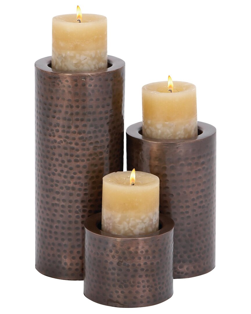 Uma Enterprises Peyton Lane Set Of 3 Metal Candle Holders