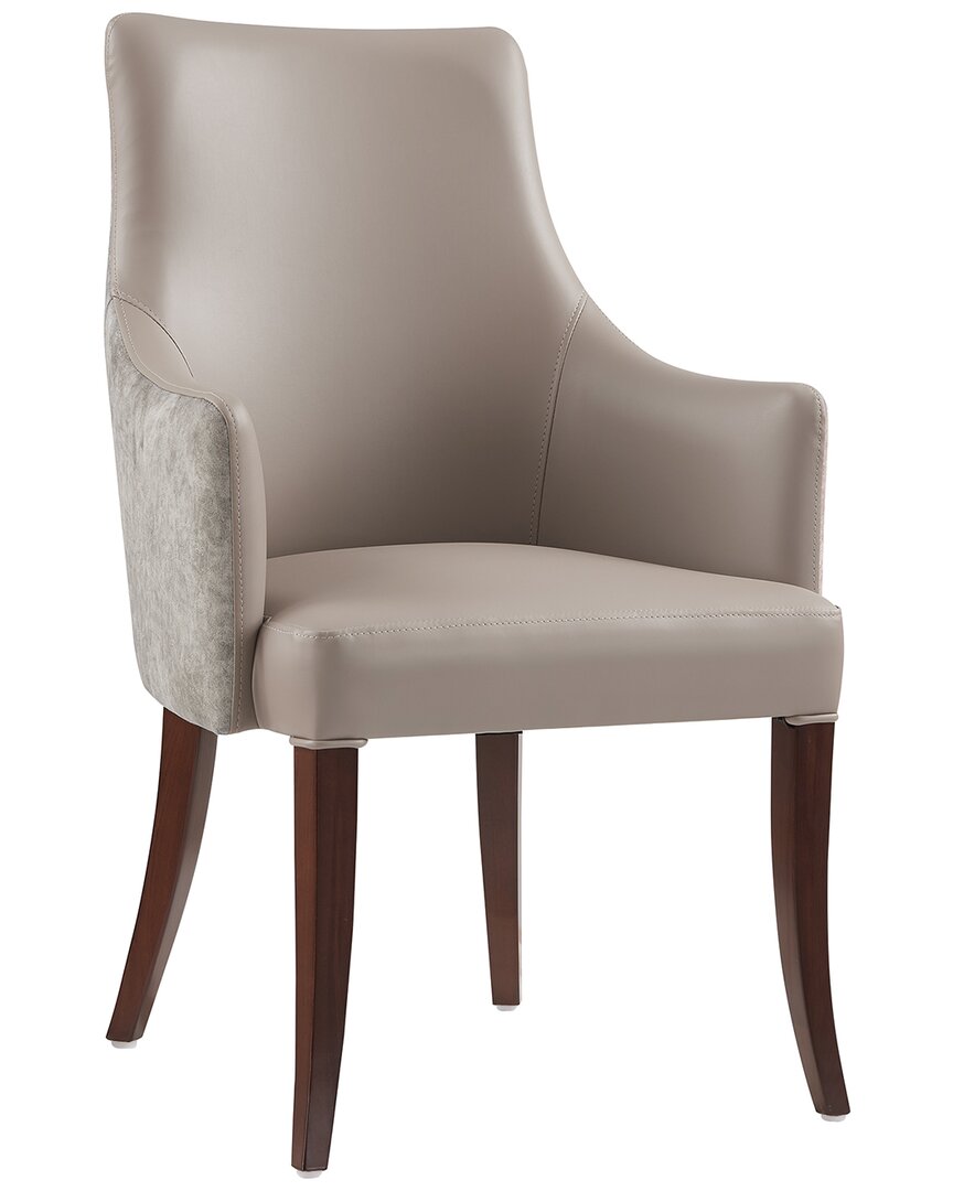 Manhattan Comfort Connie Taupe Leatherette And Vel In Neutral