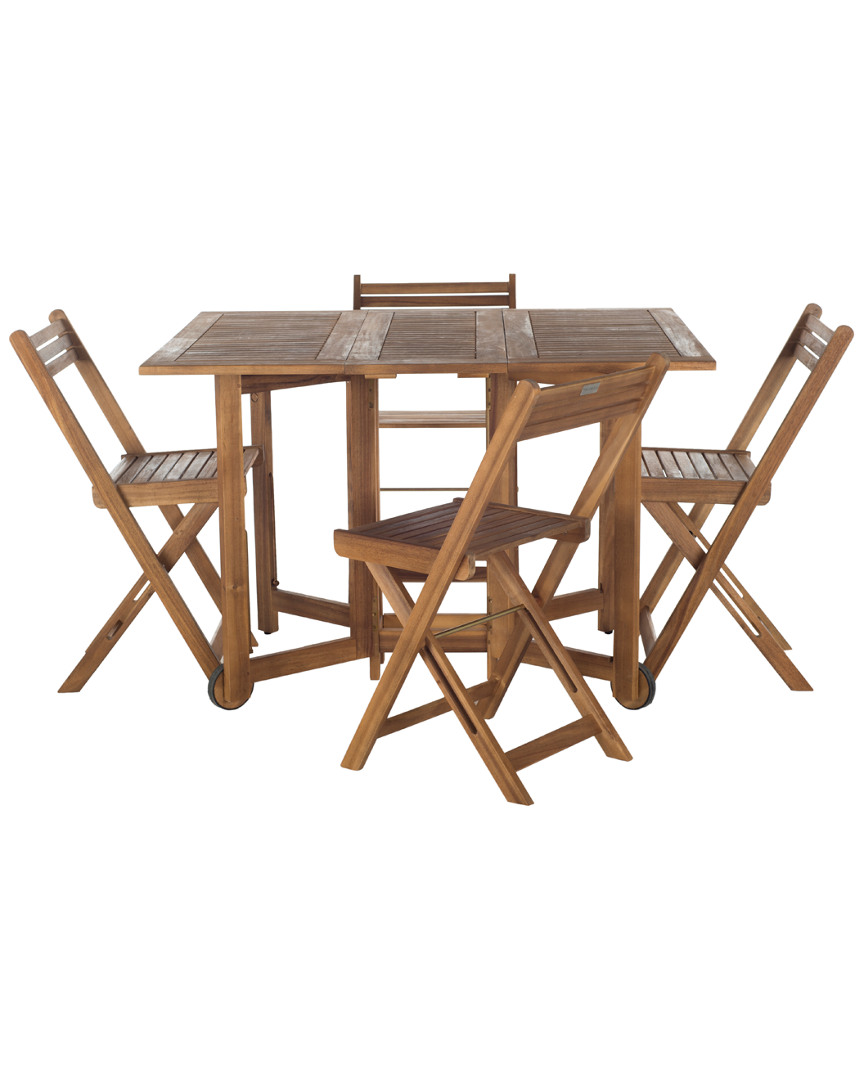 SAFAVIEH SAFAVIEH ARVIN OUTDOOR TABLE AND 4 CHAIRS