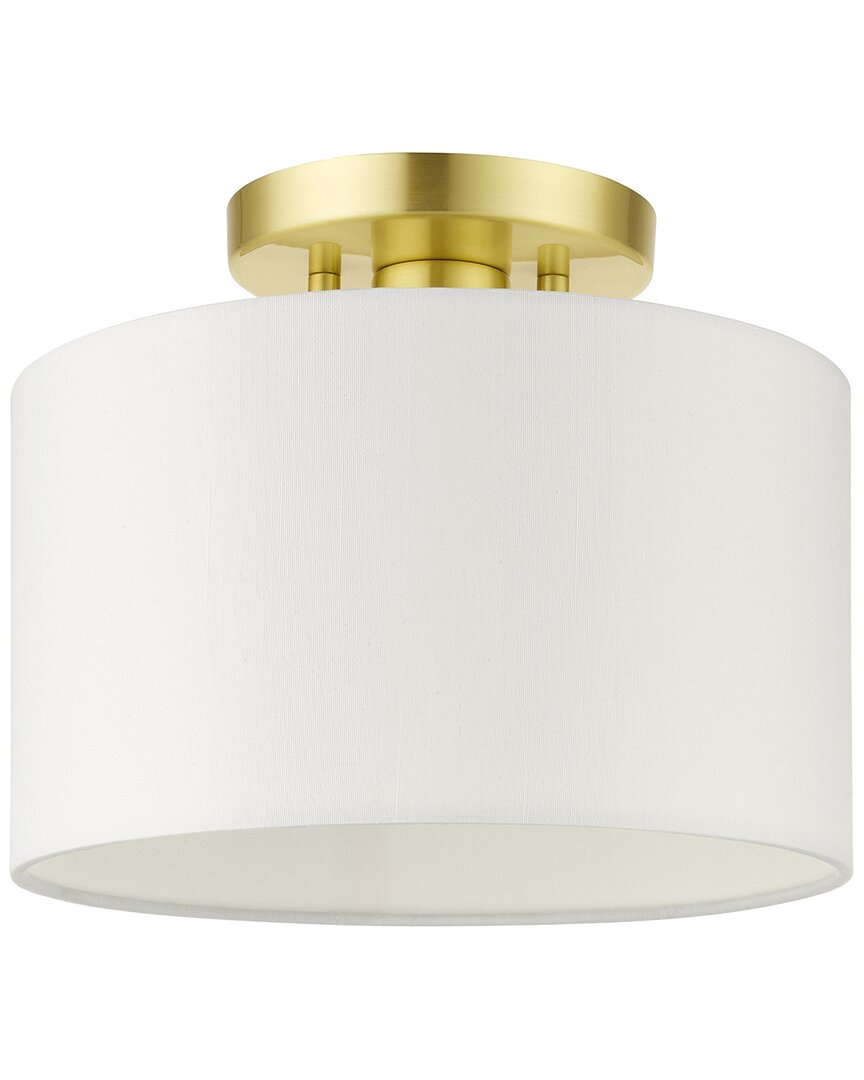 Livex Lighting 1 Light Satin Brass Semi Flush In Gold