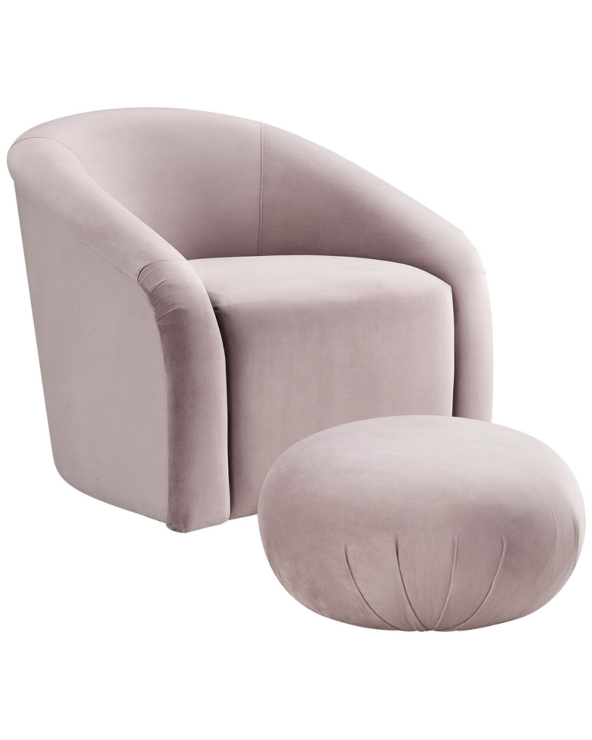 Tov Furniture Boboli Mauve Velvet Chair & Ottoman Set