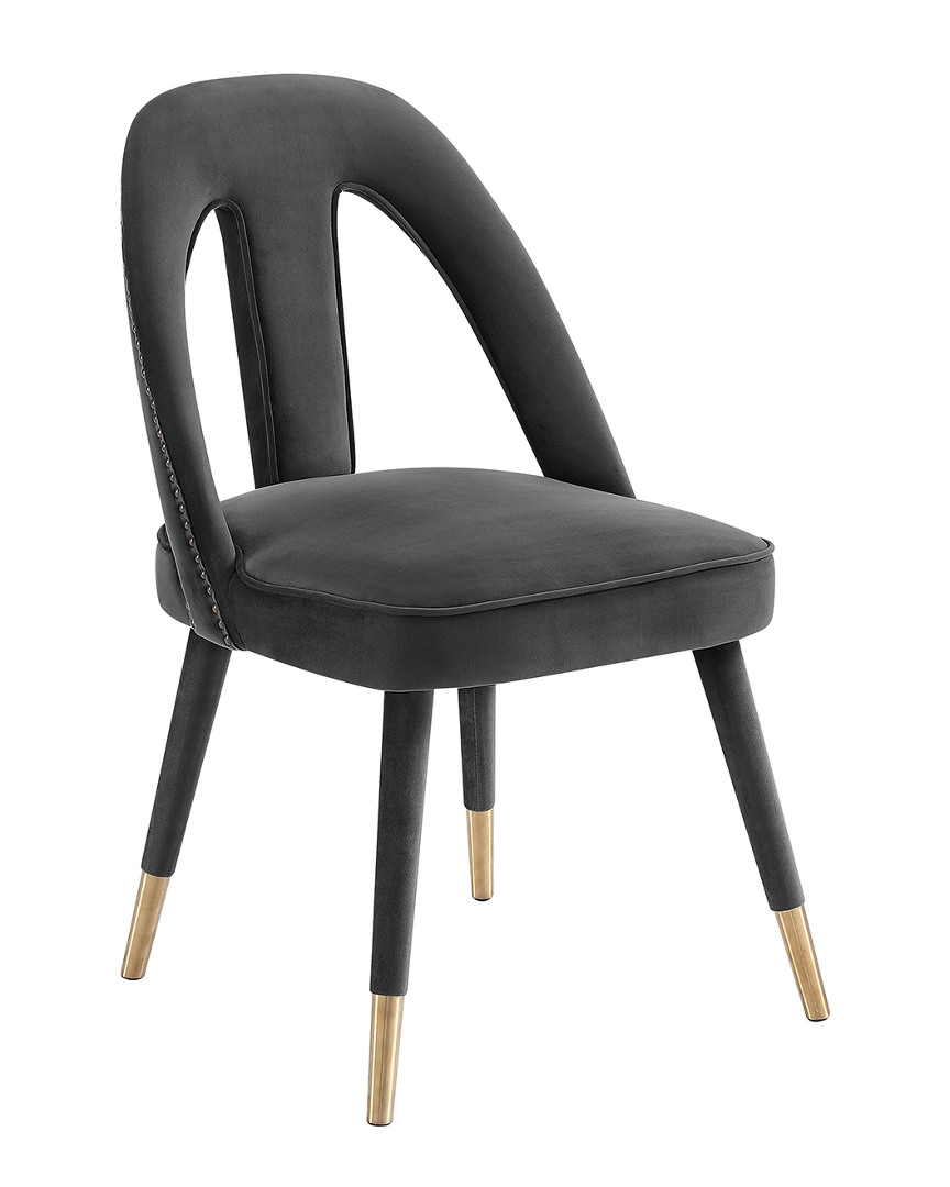 Tov Furniture Petra Dark Grey Velvet Side Chair