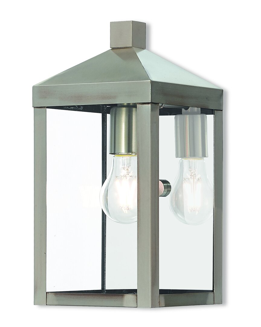 Livex Lighting 1-light Brushed Nickel Outdoor Wall Lantern In Metallic