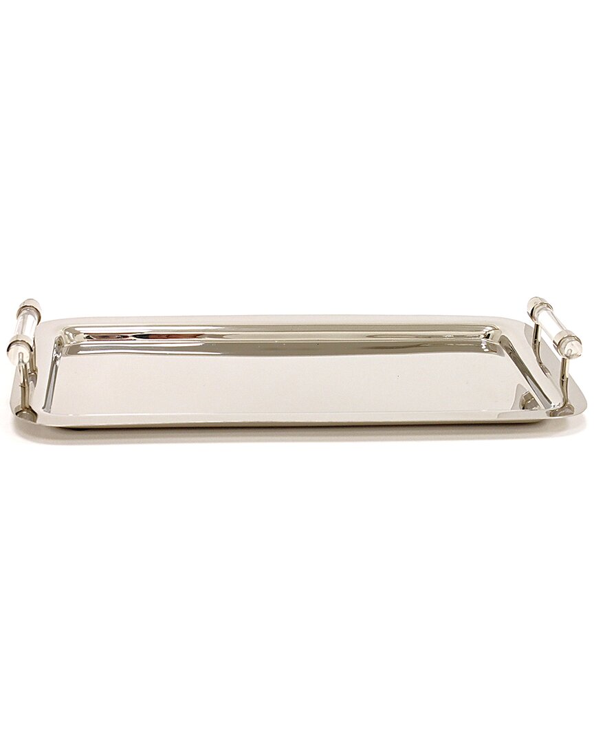 Vivience Rectangular Tray With Handles In Gold