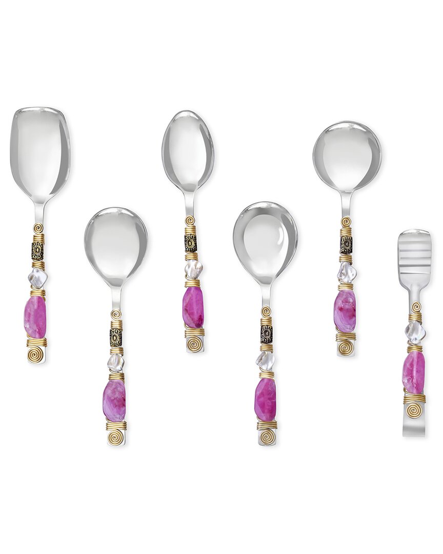 Tiramisu Pink Cascade Serving Spoons (set Of 6)