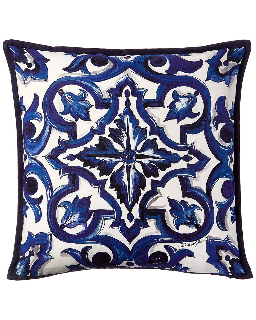 Dolce & Gabbana Canvas Cushion In Blue
