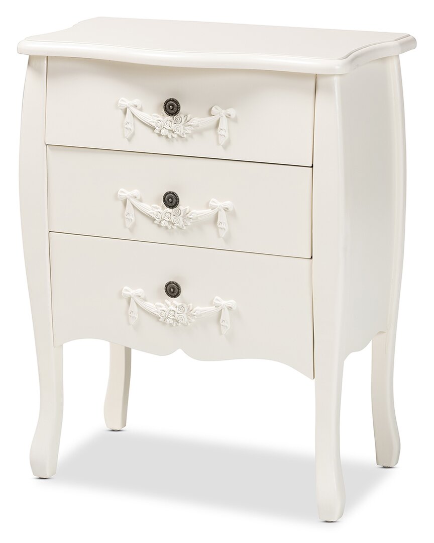 Baxton Studio Eliya Wood 3-drawer Storage Cabinet In White