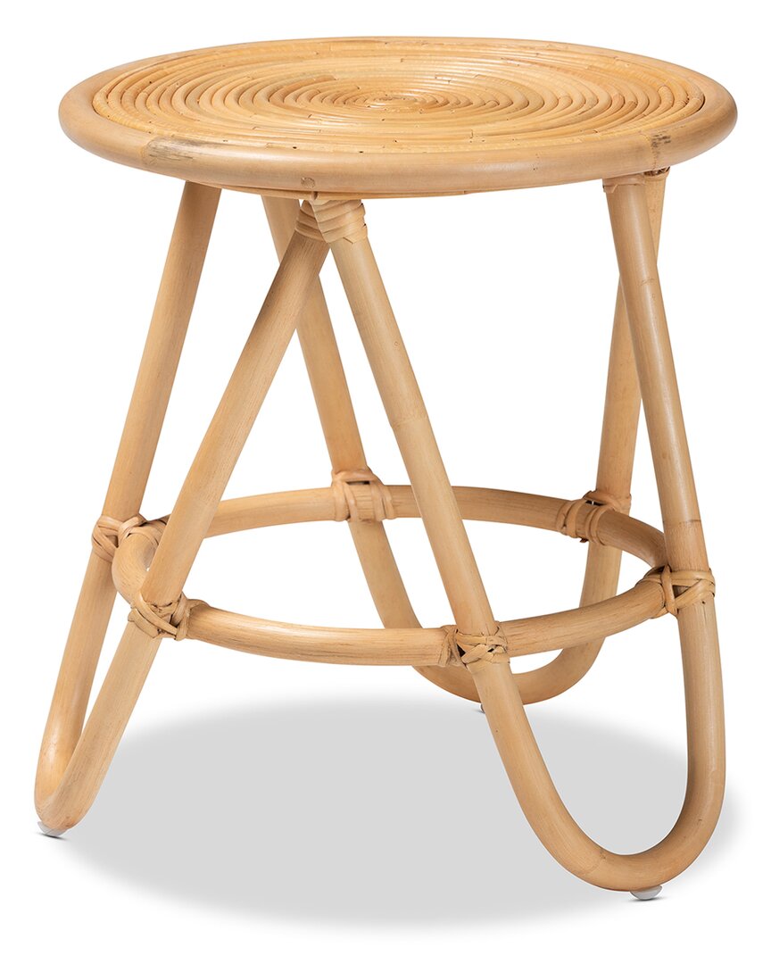 Baxton Studio Rinjani Rattan End Table In Brown