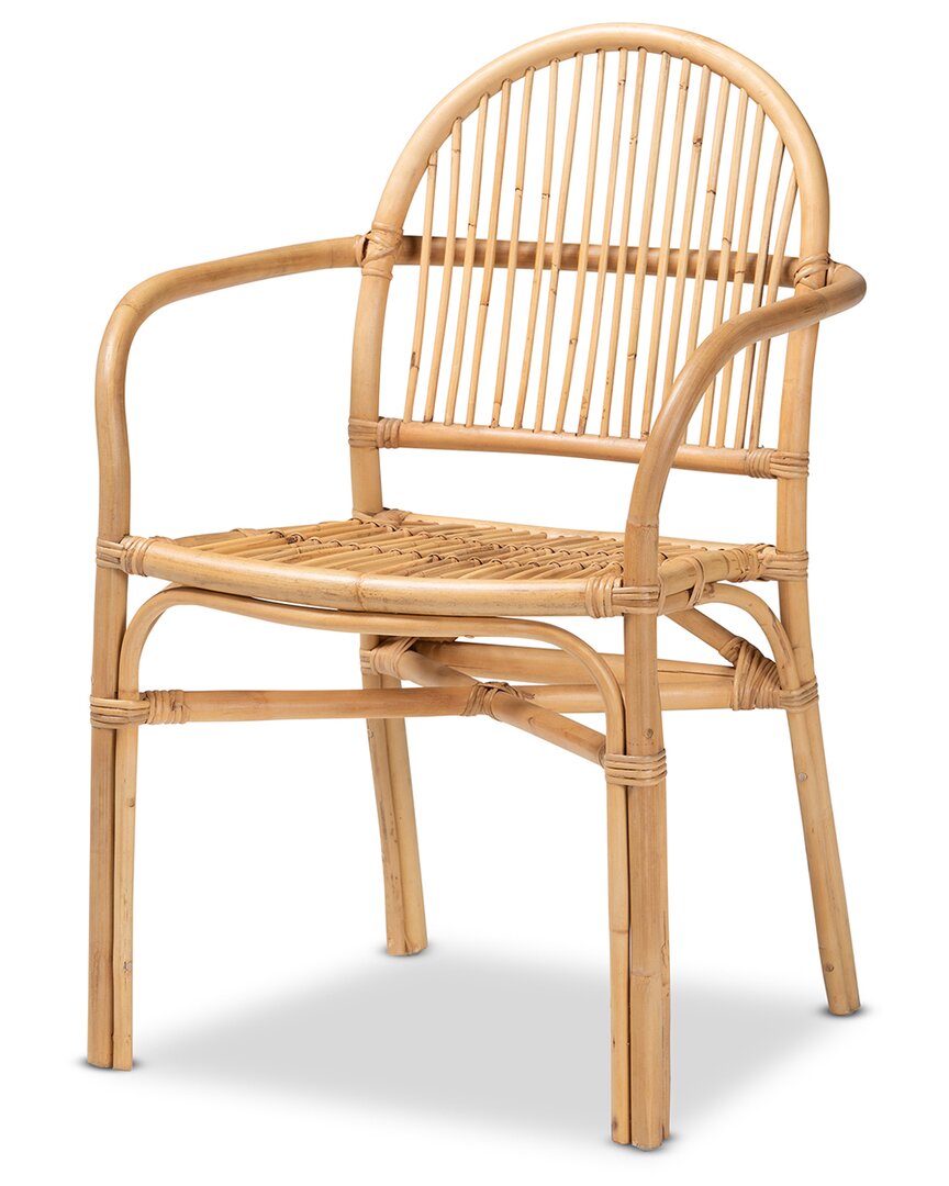 Baxton Studio Tugera Rattan Dining Chair In Brown