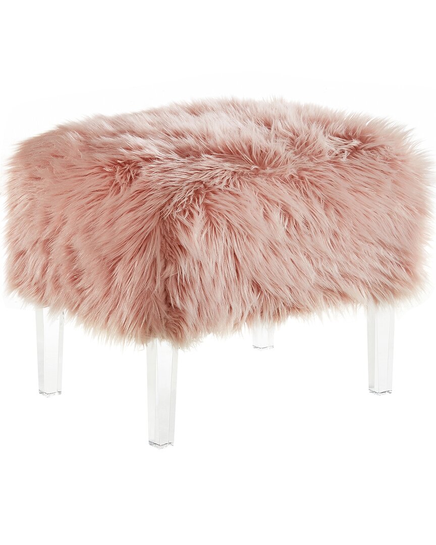 Inspired Home Tessa Luxe Ottoman In Pink