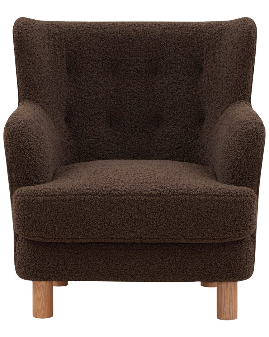 Safavieh Couture Rainier Wingback Accent Chair In Brown