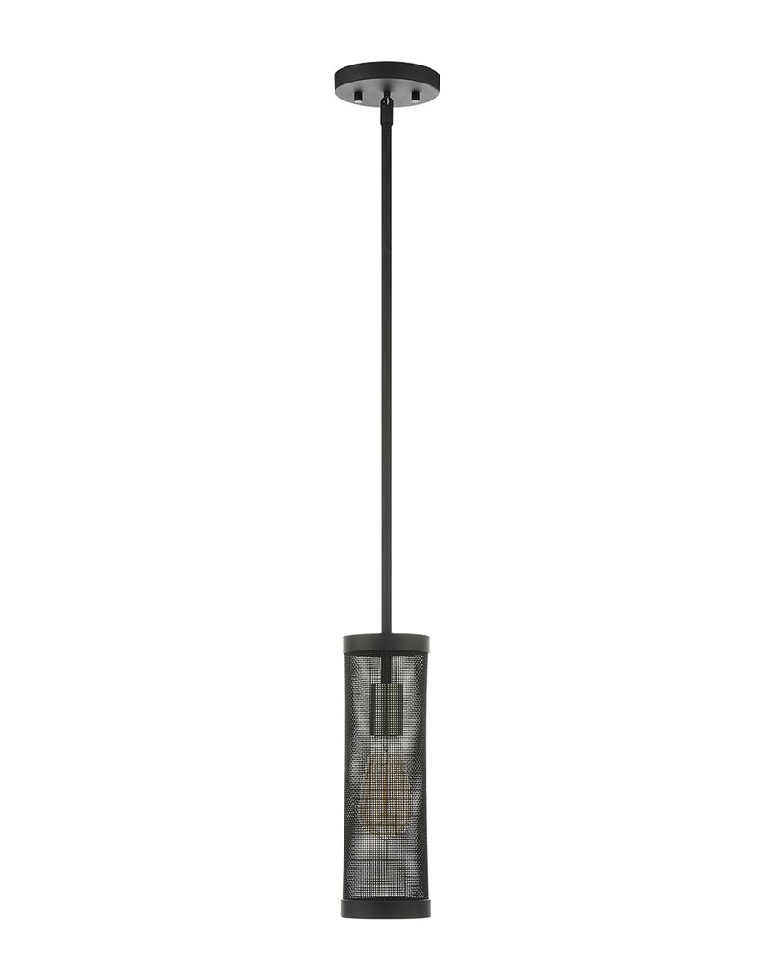 Livex Lighting 1-light Black With Brushed Nickel Accents Pendant