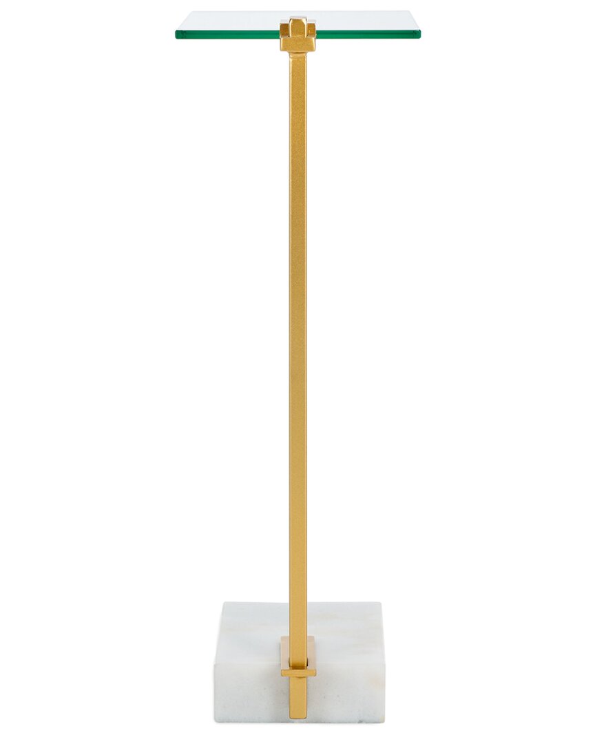 Safavieh Couture Idris Marble Base Drink Table In White