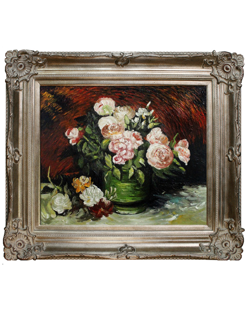 Museum Masters Bowl With Peonies And Roses Hand-painted Oil Reproduction