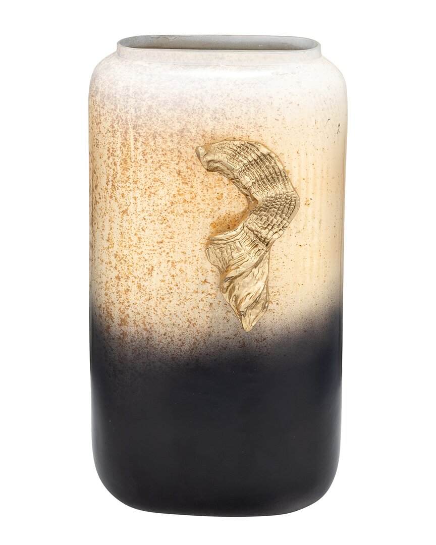 Sagebrook Home 13in Decorative Glass Vase In Black