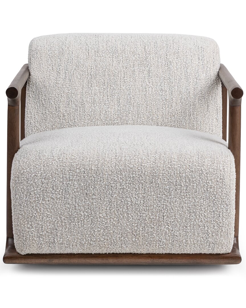 Classic Home Lucia Boucle Upholstered Swivel Accent Chair In Gray