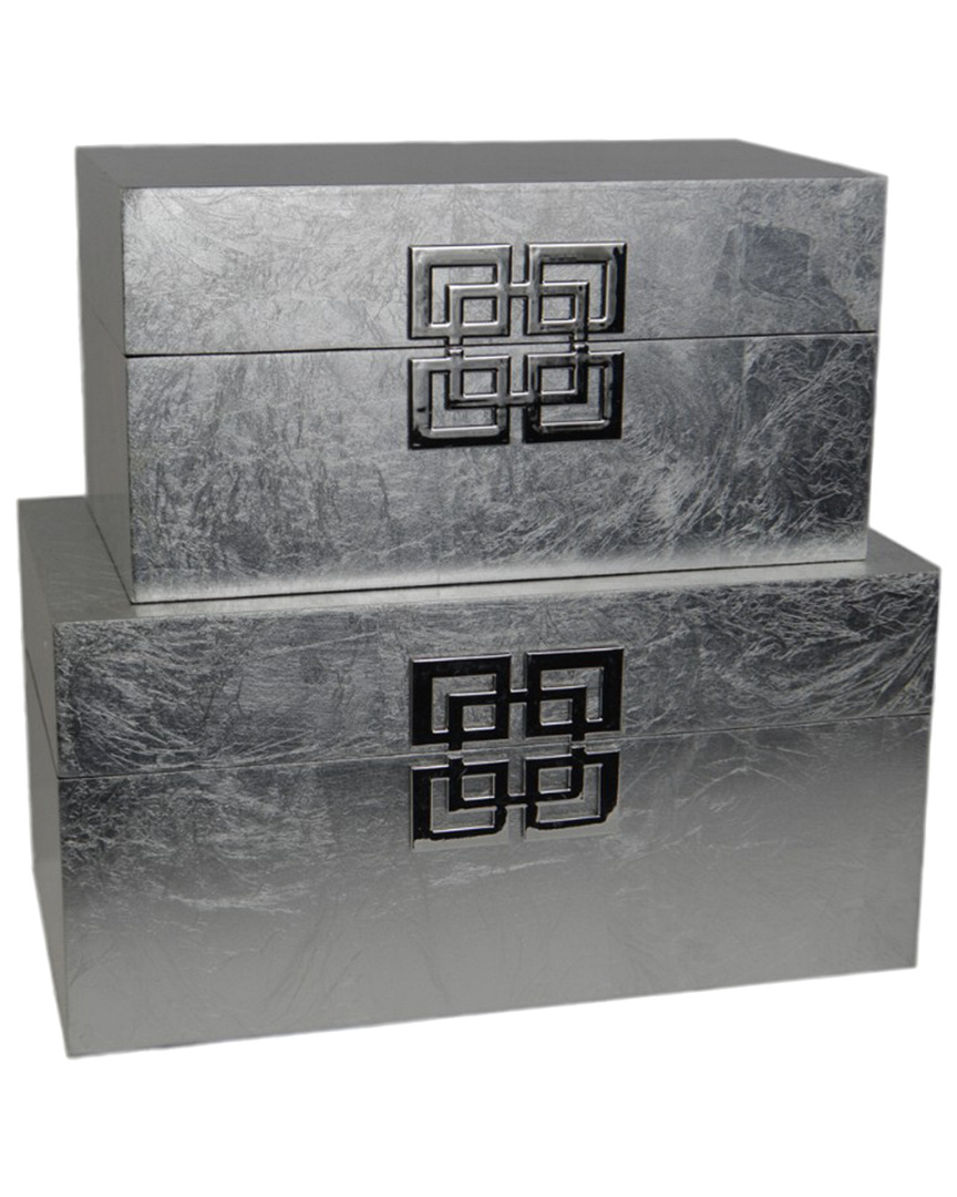 G.t. Direct Corporation Gt Direct Set Of 2 Silver Jewelry Box