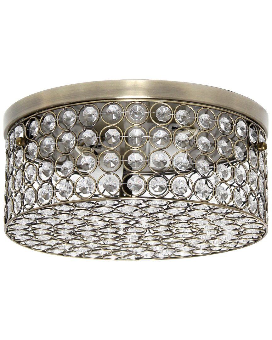 Lalia Home 12in Classix Glam 2-light Decorative Round Flush Mount Ceiling Light Fixture